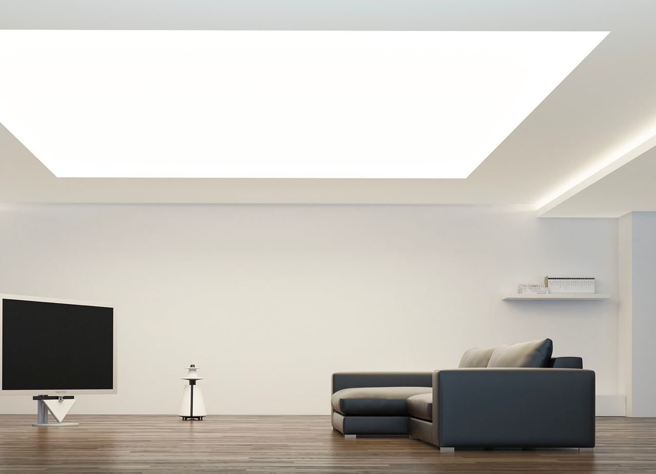 LED verlichting in een spanplafond